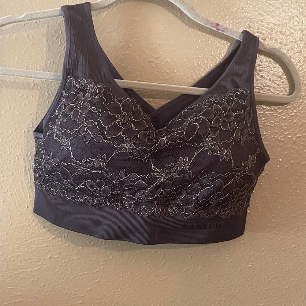 Brown with gold Lace Sports Bra